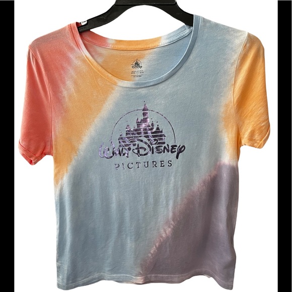 Disney Tops - Walt Disney Pictures castle Graphic Tie Dye Tee Sz Large GUC